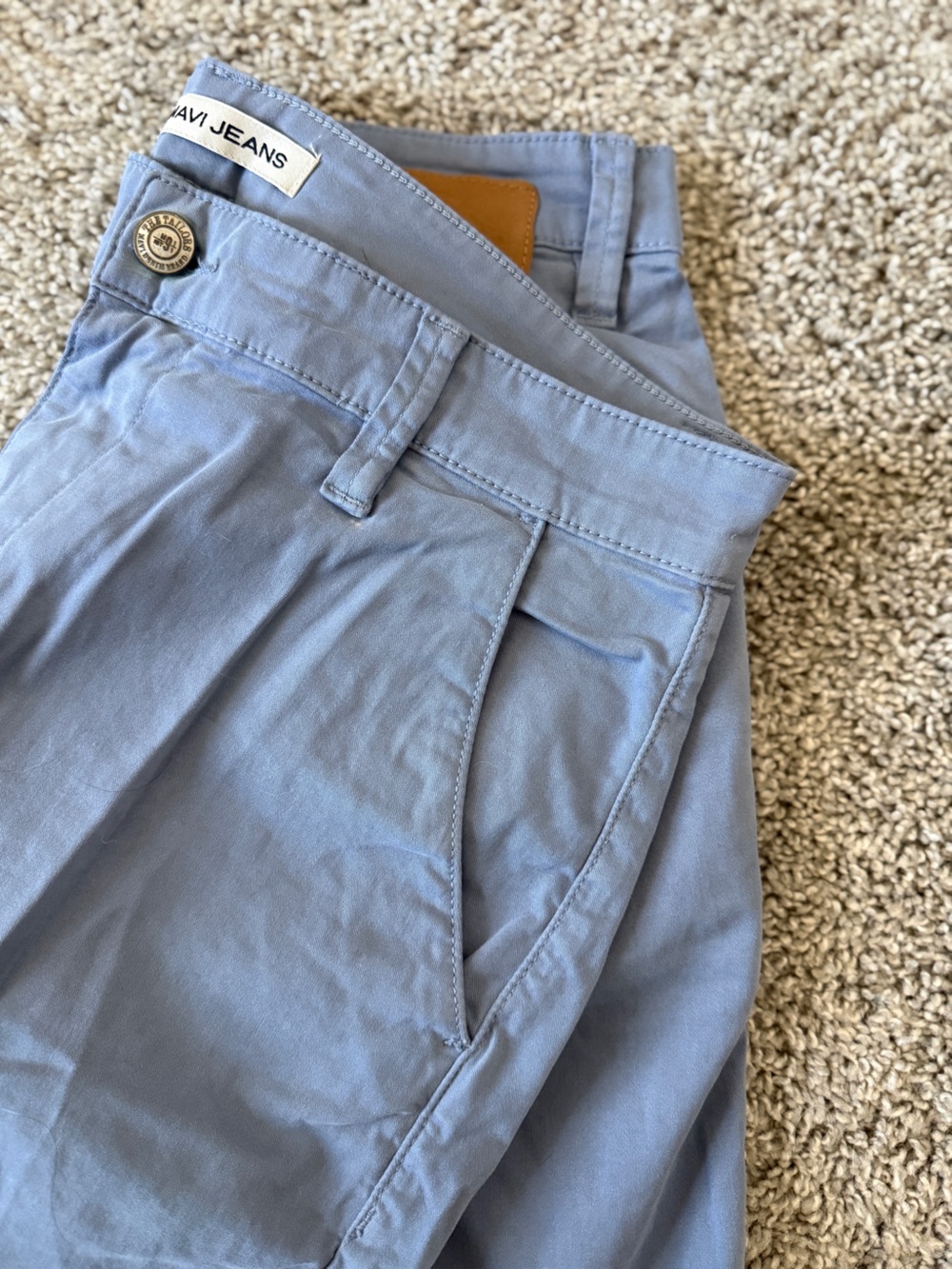 Mavi Men's Flat Front Shorts - Light Blue